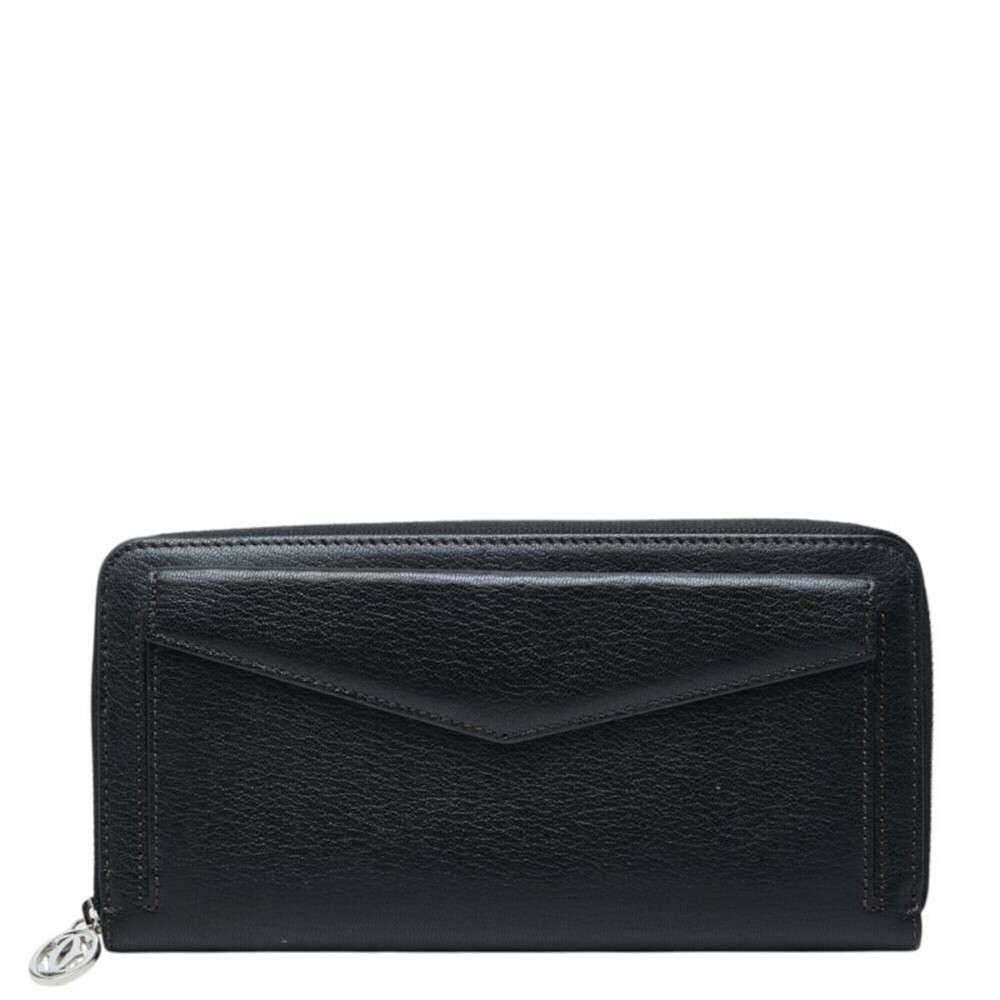 Cartier Les Must Long Wallet Envelope 3001354 Black Leather Women's CARTIER